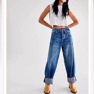 Free People We the Free Women’s Crossroads Mid Rise Slim Straight Jeans Size 31
